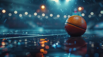 Reflective Solitude on the Court: A Basketball's Quiet Moment Pre-Game