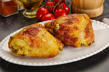 Roasted chicken thigh with spices