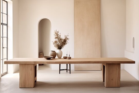 Essentialist Minimalist Monastery Dining Room: Bare Table Ideas