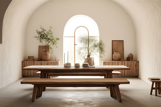 Organic Minimalist Monastery Dining Room Ideas: Embracing Undistracted Serenity