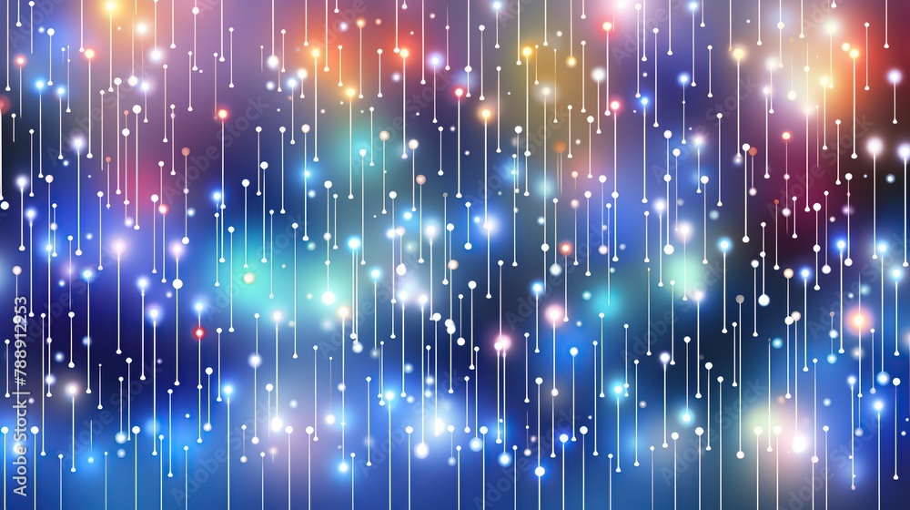 Poster glowing colorful light seamless pattern on a dark background.