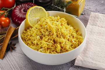Indian cuisine lemon basmati rice