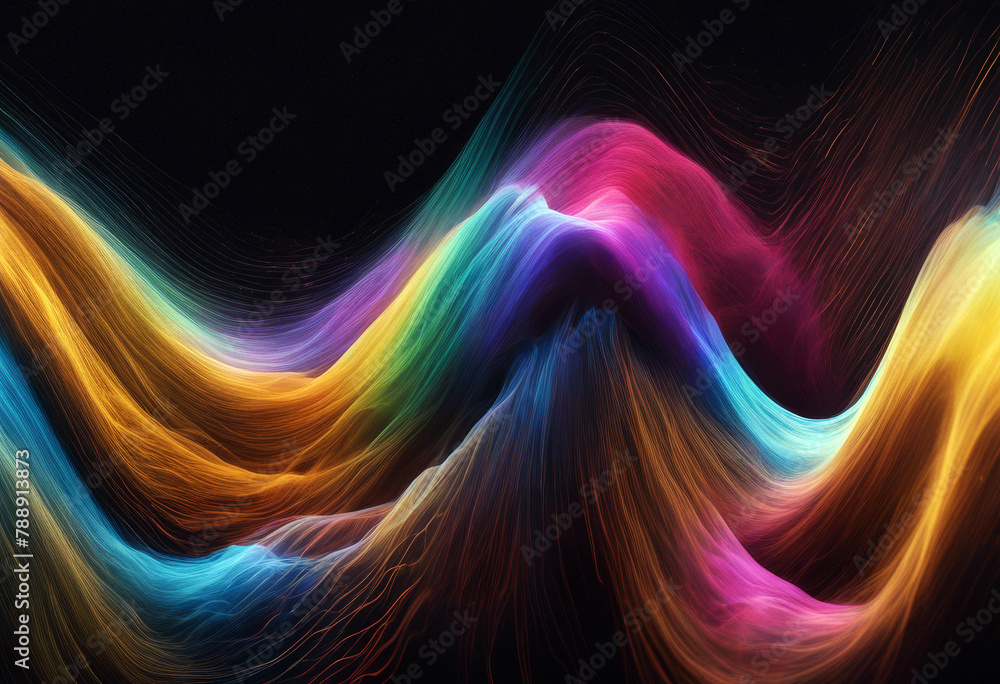 Aufkleber background black colored sound wave abstract music electronic digital audio radio equalizer illustra