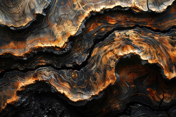 3D wallpaper, dark black and gold marble texture with waves, hyper detailed in the style of waves. Created with Ai