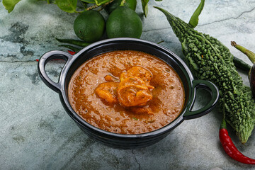 Indian cuisine - Masala with prawn