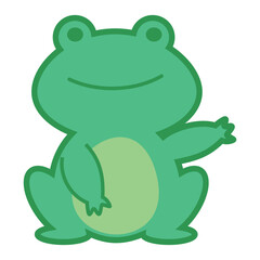 片手をあげるかえる