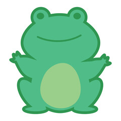 両手をあげるカエル