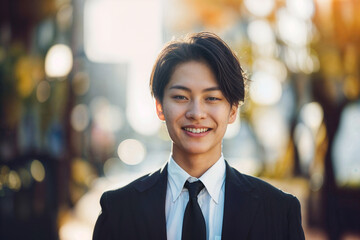 スーツを着た若い男性