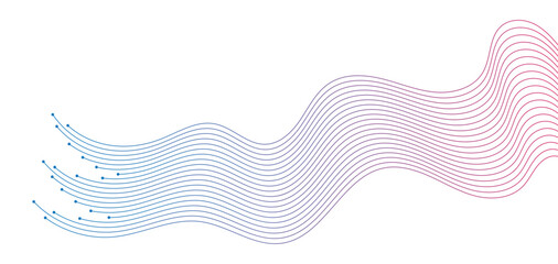 Abstract Wave Lines Forms, Dynamic Wavy Flowing on Transparent Background. Suitable for AI, Tech, Network, Digital, Science, and Technology Themes.