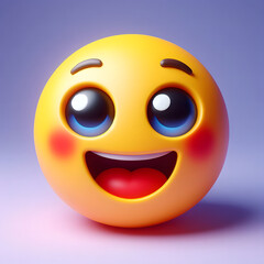 3d cute smiley face emoji