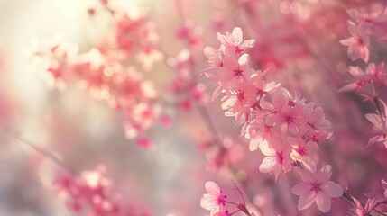 Beautiful spring bright natural background with soft pink sakura flower. Soft blurry image. High Quality Image 