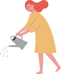 Young lady with a watering can