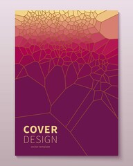 Minimal voronoi covers design geometric glass clusters with gradient color cool trendy abstract back