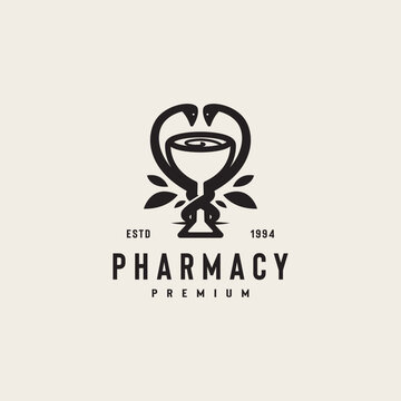 vintage hygieia bowl icon logo design 2