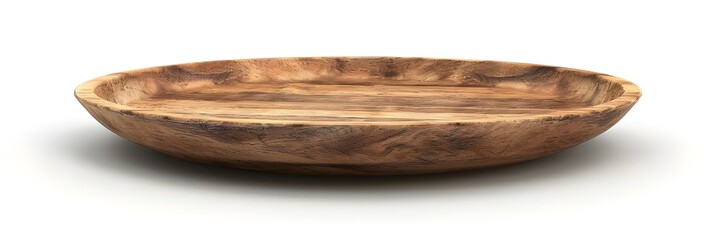 Wooden Bowl on White Background


