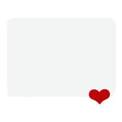 Text box with a red love sign for social media