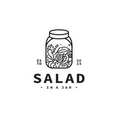 vintage salad in a jar logo design