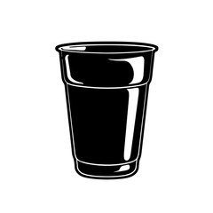 Black plastic cup