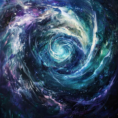 Stellar Whirl: A Cosmic Spiral - obrazy, fototapety, plakaty