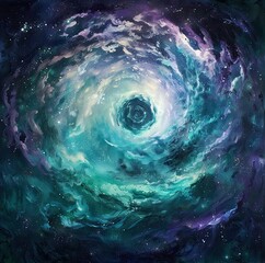 Stellar Whirl: A Cosmic Spiral - obrazy, fototapety, plakaty