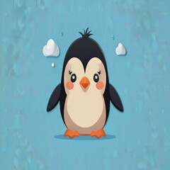 Chute penguin in flat style