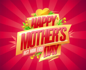 Happy Mother's day card vector design - 788925822