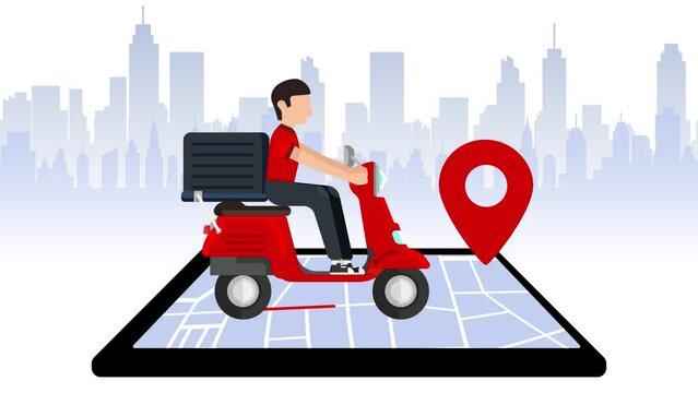 Delivery service animation motion. Online shopping video explainer footage