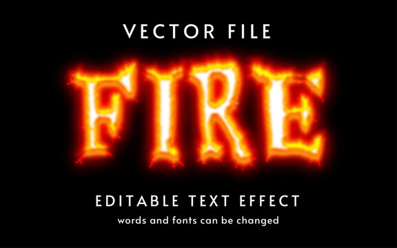 fire text effect editable