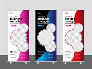 modern creative real estate roll up banner template with color variation.  