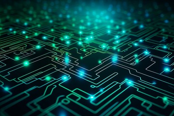 Illusionistic Digital Wave: Serene Horizon"
Description: An mesmerizing digital wave pattern set against a black background, creating the illusion of a serene horizon with a stunning blue sky. The lan