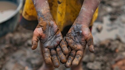 The World Day Against Child Labour sheds light on the grim reality of children s hands tainted by the laborious tasks in construction sites