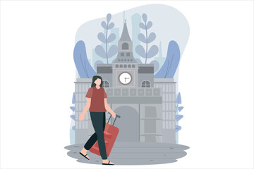 Travel Destination Flat Design Illustration