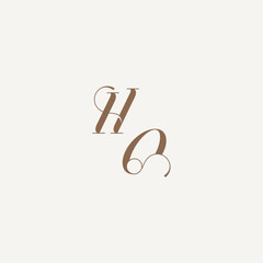 Luxury and Elegant initial monogram logo letter wedding concept design ideas HO