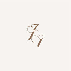 Luxury and Elegant initial monogram logo letter wedding concept design ideas JI