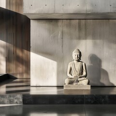 Minimalist Buddha Statue in Modern Interior