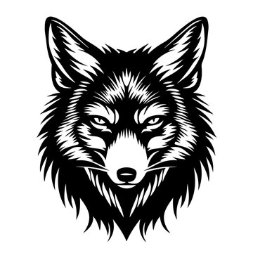 Monochrome fox head