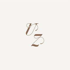wedding concept design ideas UZ initial monogram logo letter Luxury and Elegant