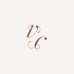 wedding concept design ideas VC initial monogram logo letter Luxury and Elegant