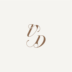 wedding concept design ideas VD initial monogram logo letter Luxury and Elegant