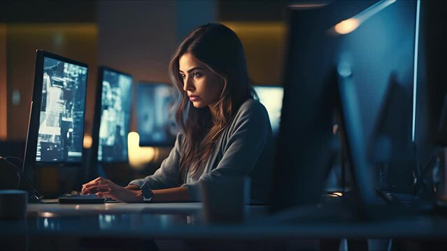 Diverse team of young professionals is working in modern business company. Working day of an office worker. Business, consulting, and technology concept.
