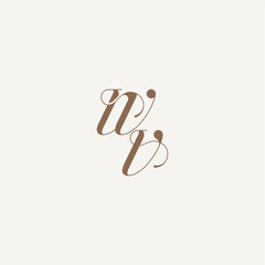 wedding concept design ideas WV initial monogram logo letter Luxury and Elegant