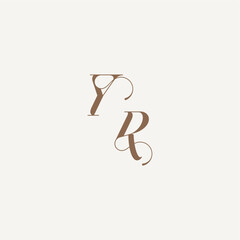 Obraz premium YR letter wedding concept design ideas Luxury and Elegant initial monogram logo