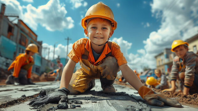 Schoolchildren, Their movements suggest coordination and teamwork