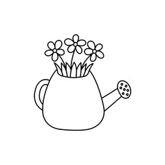 Watering can with flowers