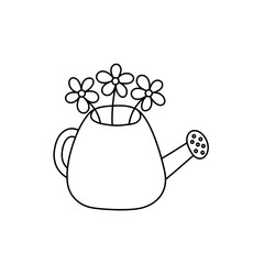 Watering can with flowers