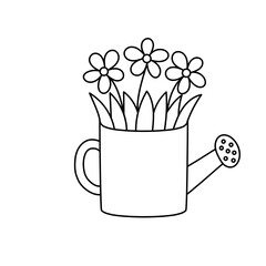 Watering can with flowers