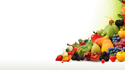 Obraz na płótnie Canvas fruits and vegetables cooking inspiration healthy eating on a white background