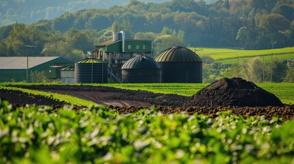 Biological to process cow manure as part of farms, silos, sustainable agriculture