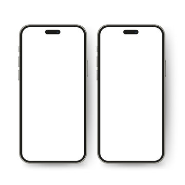 Cluj-Napoca, Cluj-Romania- 04.19.2024: Mockup iPhone 14, 14 Pro, 14 Pro Max and new iPhone 15, 15 Pro and 15 Pro Max Mock up screen iphone. Vector illustration