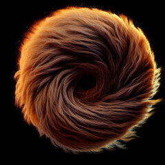 fur and hair placed in a ring of fire.with Generative AI technology	